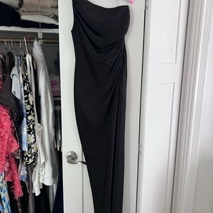 Shona Joy Black Strapless Dress